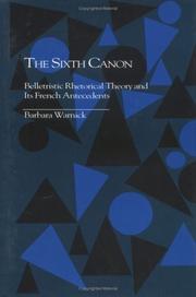 Cover of The sixth canon by Barbara Warnick