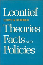 Cover of Essays in economics by Wassily W. Leontief