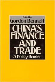 Front cover of China's finance and trade by Gordon A. Bennett