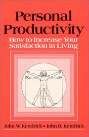 Front cover of Personal productivity by John W. Kendrick