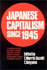 Front cover of Japanese capitalism since 1945 by Takuro Seiyama