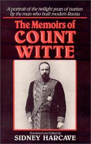 Front cover of The memoirs of Count Witte by Vitte, S. I͡U. graf