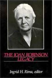 Front cover of The Joan Robinson legacy by Ingrid Hahne Rima
