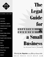 Front cover of Legal guide for starting & running a small business by Fred Steingold