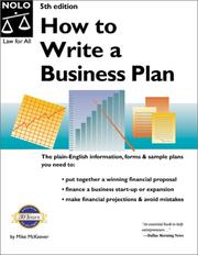 Front cover of How to Write a Business Plan (How to Write a Business Plan, 5th ed) by Mike McKeever