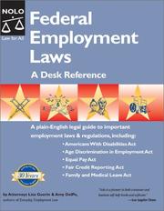 Front cover of Federal employment laws by Amy DelPo