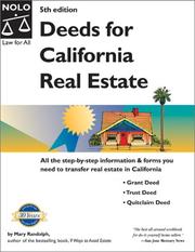 Cover of Deeds for California real estate by Mary Randolph