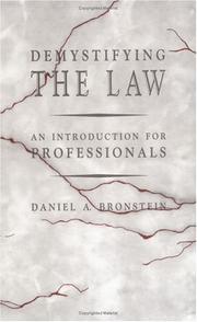 Cover of Demystifying the law by Daniel A. Bronstein