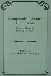 Cover of Comparative literary dimensions by Melvin J. Friedman