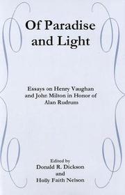 Front cover of Of paradise and light by Alan Rudrum