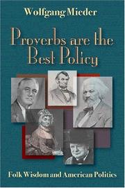 Cover of Proverbs are the best policy by Wolfgang Mieder