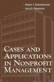 Front cover of Cases and applications in nonprofit management by Jerry G. Stevenson