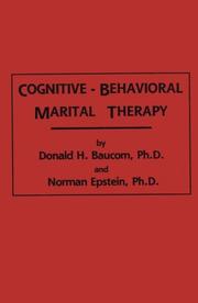 Cover of Cognitive-behavioral marital therapy by Donald H. Baucom