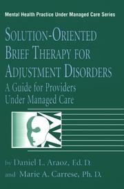 Cover of Solution-oriented brief therapy for adjustment disorders by Daniel L. Araoz