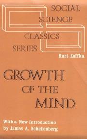 Front cover of The growth of the mind by Kurt Koffka