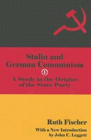 Front cover of Stalin and German communism by Ruth Fischer