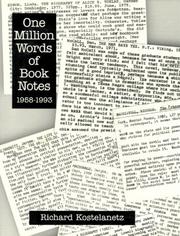 Front cover of One million words of book notes, 1958-1993 by Richard Kostelanetz