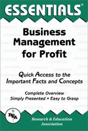 Front cover of The essentials of business management for profit by Harvey C. Krentzman