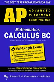 Front cover of Advanced placement examination, calculus BC by D. R. Arterburn
