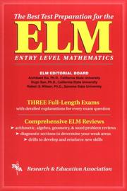 Front cover of The best test preparation for the ELM entry level mathematics by A. P. C. Sia