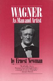 Front cover of Wagner as man & artist by Newman, Ernest