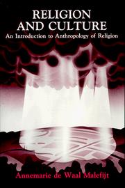 Front cover of Religion and culture by Annemarie De Waal Malefijt