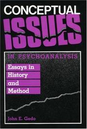 Cover of Conceptual issues in psychoanalysis by John E. Gedo