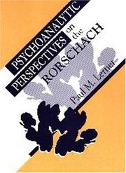 Cover of Psychoanalytic perspectives on the Rorschach by Paul M. Lerner