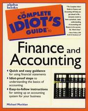 Front cover of The complete idiot's guide to finance and accounting by Michael Muckian
