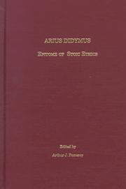Cover of Arius Didymus by Didymos ho Areios.
