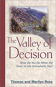 Front cover of The valley of decision by Rose, Tom
