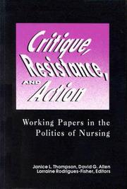 Front cover of Critique, resistance, and action by Janice L. Thompson