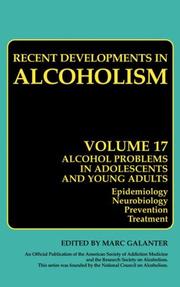 Cover of Recent Developments in Alcoholism by Marc Galanter