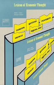 Front cover of Lexicon of economic thought by Block, Walter