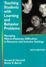 Cover of Teaching students with learning and behavior problems by Donald D. Hammill