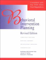 Cover of Behavioral intervention planning by McConnell, Kathleen.