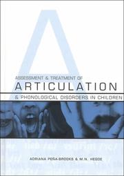 Front cover of Assessment and treatment of articulation and phonological disorders in children by Adriana Peña-Brooks