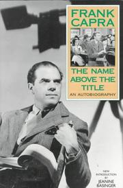 Cover of Name above the title by Frank Capra