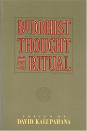 Cover of Buddhist thought and ritual by David J. Kalupahana