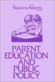 Front cover of Parent education and public policy by Ron Haskins