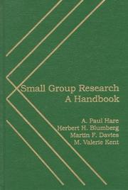 Cover of Small group research by A. Paul Hare