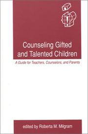 Front cover of Counseling gifted and talented children by Roberta M. Milgram