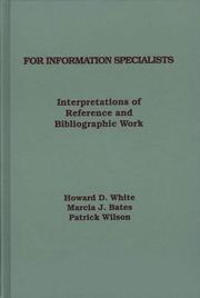 Cover of For information specialists by Howard D. White
