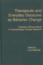 Front cover of Therapeutic and everyday discourse as behavior change by Jurg Siegfried