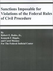 Front cover of Sanctions Imposable for Violations of the Federal Rules of Civil Procedure by Robert E. Rodes