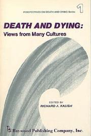 Front cover of Death and Dying by Richard Kalish