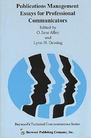 Cover of Publications Management by O. Jane Allen