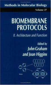 Cover of Biomembrane protocols by J. M. Graham
