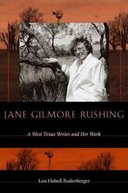 Front cover of Jane Gilmore Rushing by Lou Halsell Rodenberger