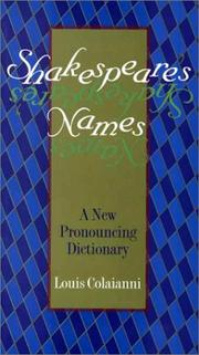 Front cover of Shakespeare's names by Louis Colaianni